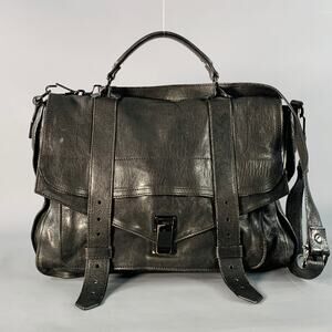 PROENZA SCHOULER PS1 Medium Black Leather Satchel Handbag